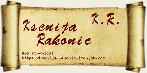 Ksenija Rakonić vizit kartica